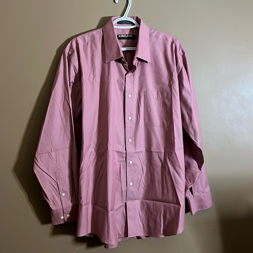 😄Dusty rose dress shirt 100% cotton. L5